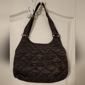 Eddie Bauer EB Brown Quilted Puffer purse hand bag / shoulder bag